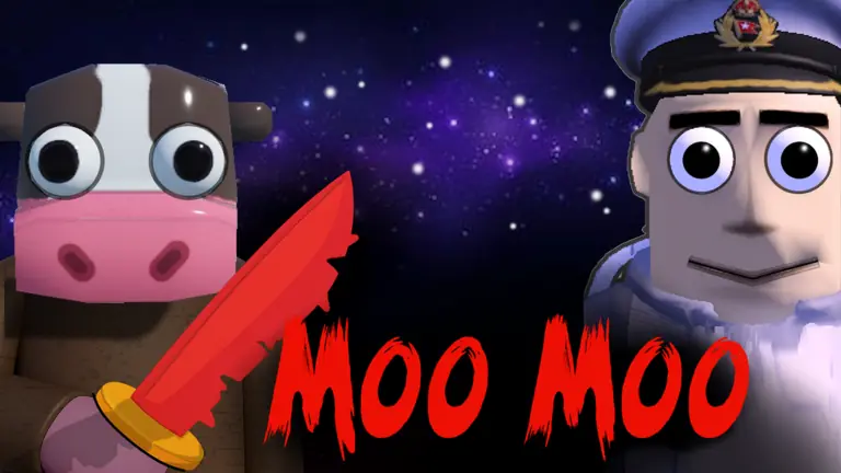Cow and security character with the words Moo Moo